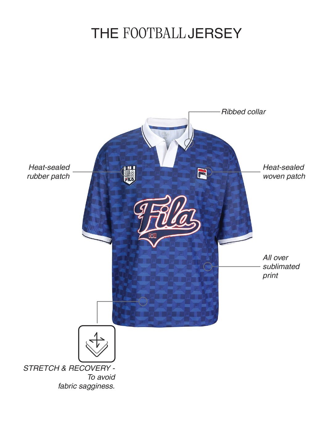 Fila Unisex Blue Soccer Jersey
