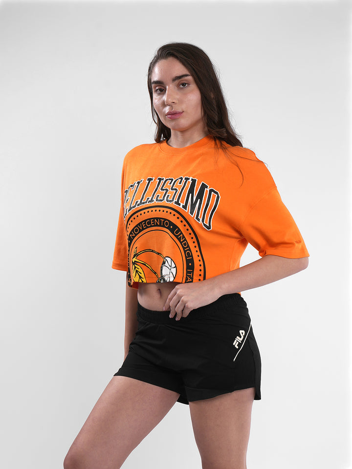Fila Womens Russet Orange Bing Crop Top