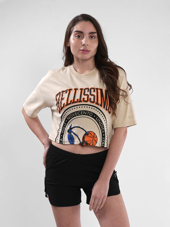 Fila Women Beige Bing Crop Top