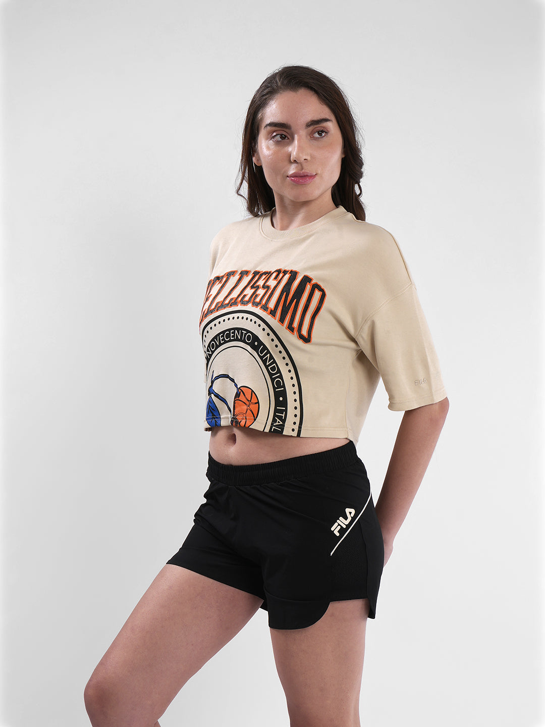 Fila Women Beige Bing Crop Top