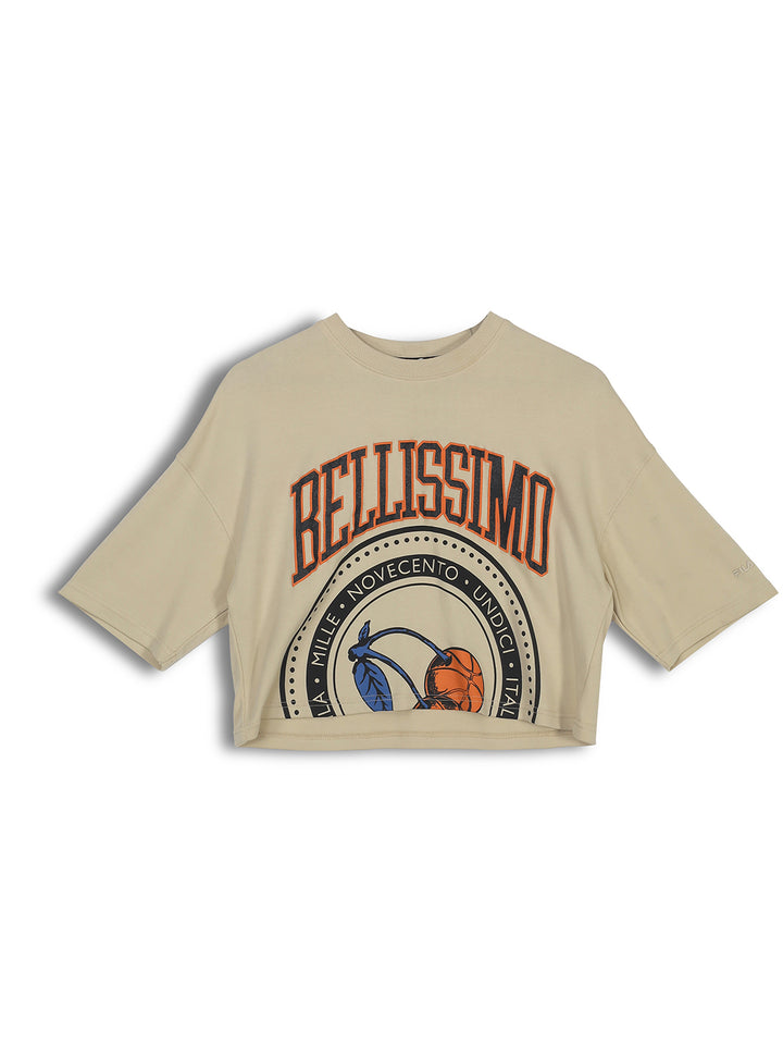 Fila Women Beige Bing Crop Top