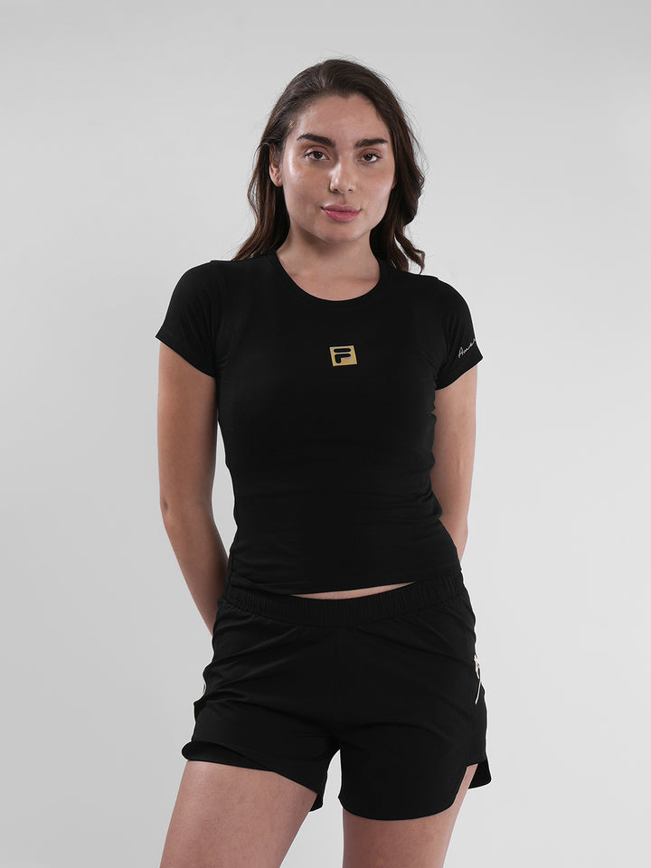 Fila Womens Black Riley Crop Top