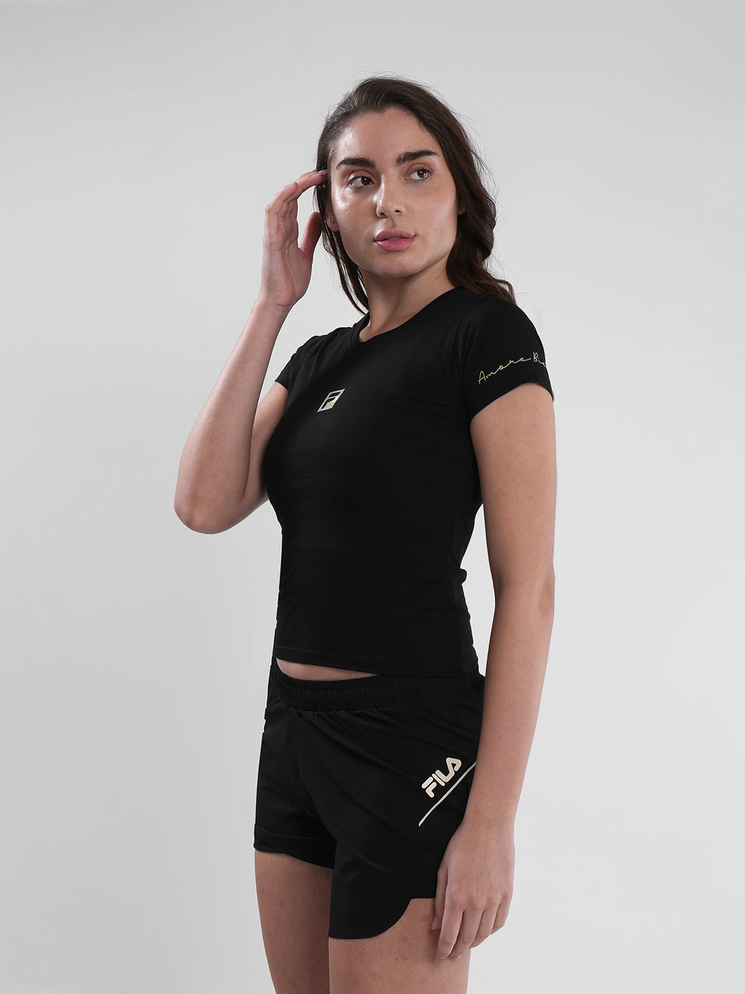 Fila Womens Black Riley Crop Top