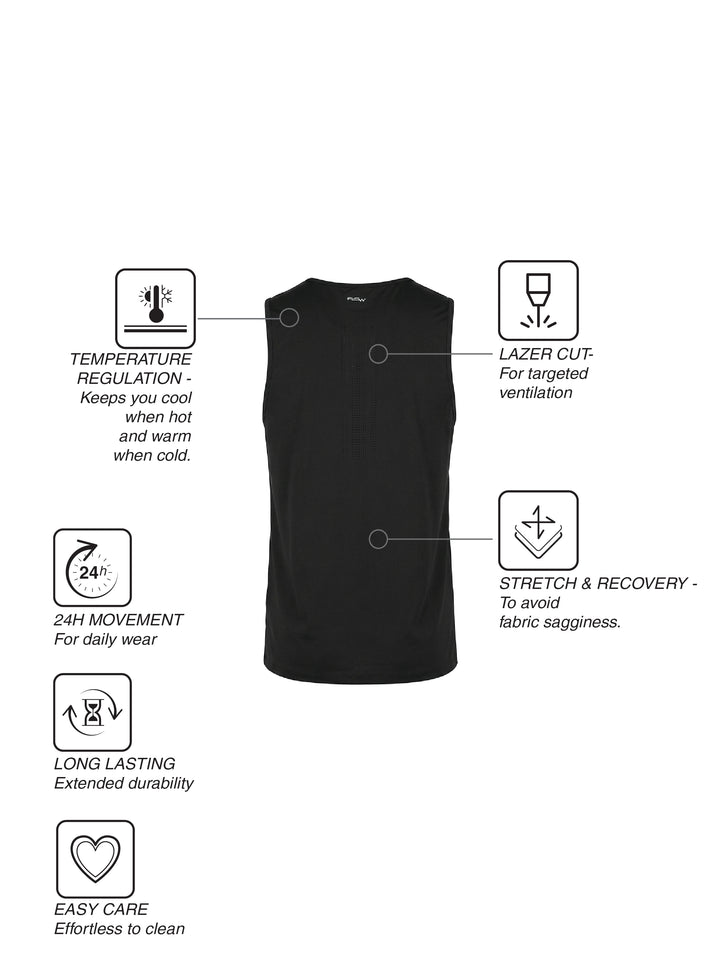 Fila Mens Black Bolt Sleeve Less