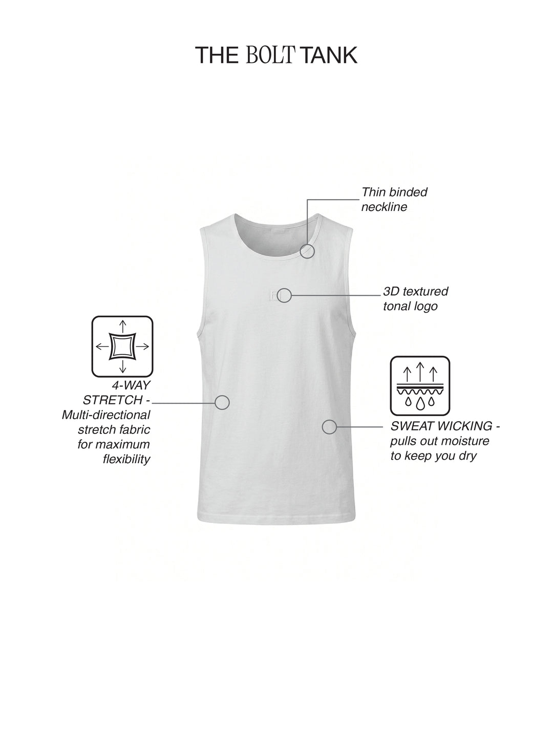 Fila Men White Bolt Sleeveless