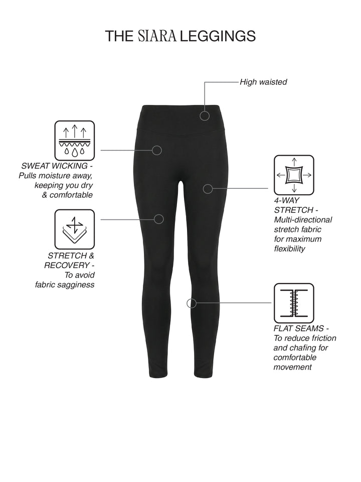 Fila Womens Black Siara Leggings