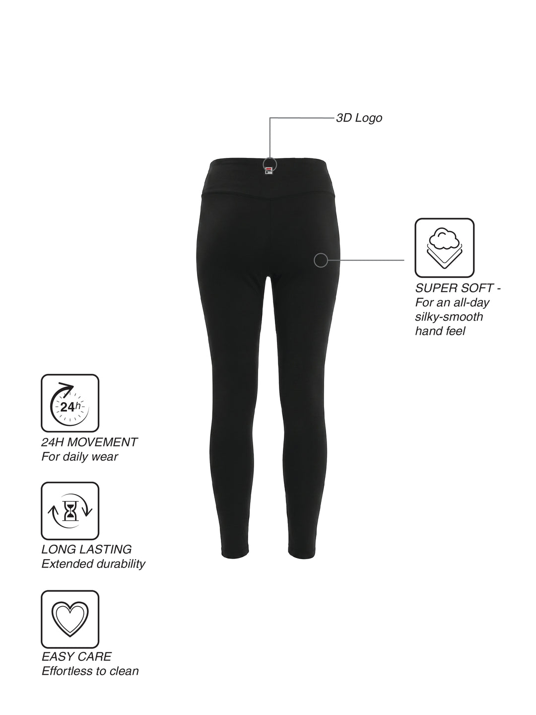 Fila Womens Black Siara Leggings