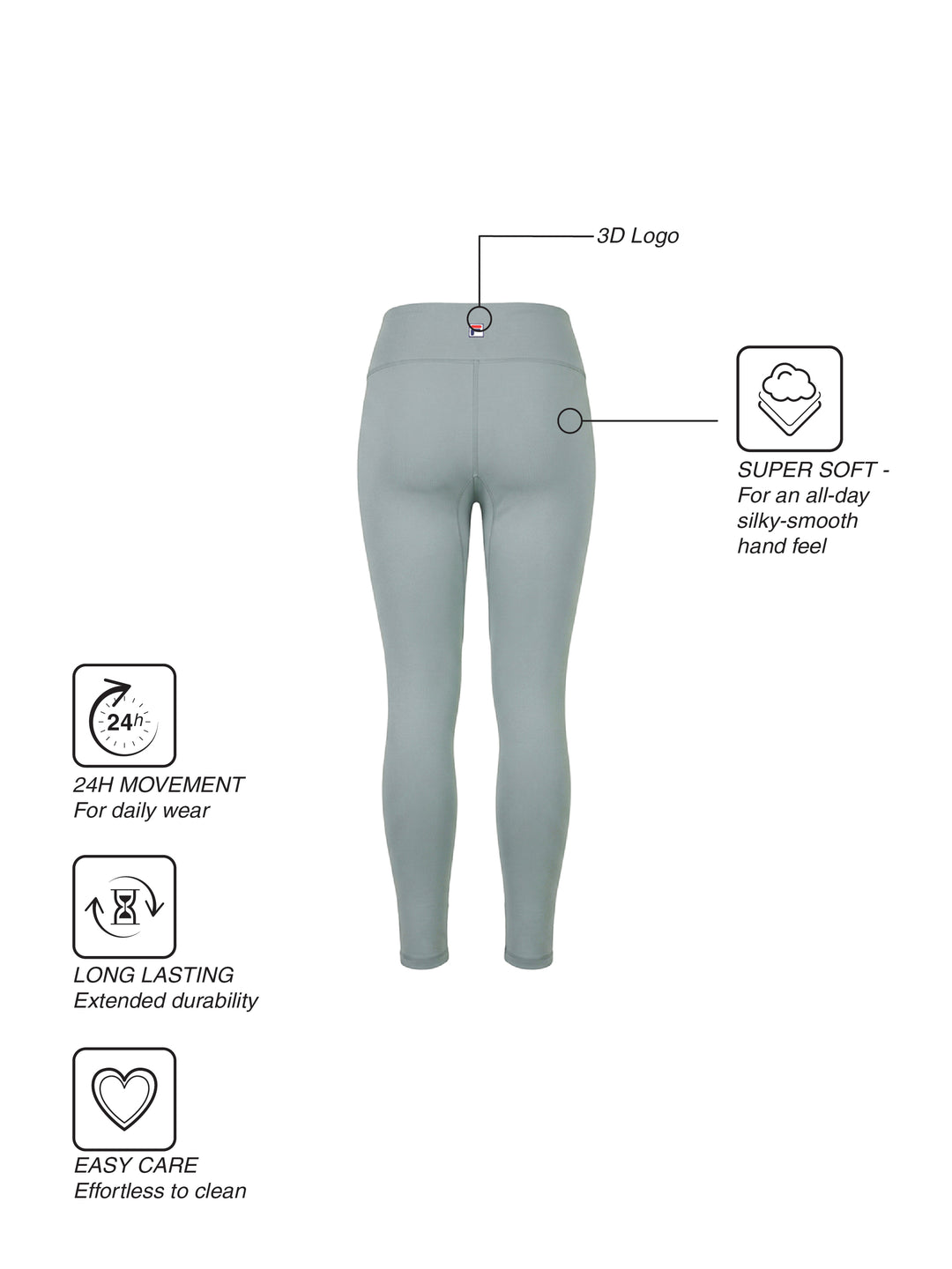 Fila Women Light Green Siara Leggings