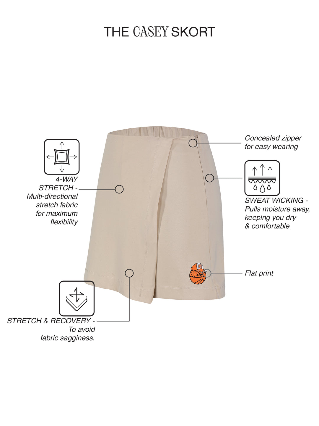 Fila Womens Beige Casey Skort