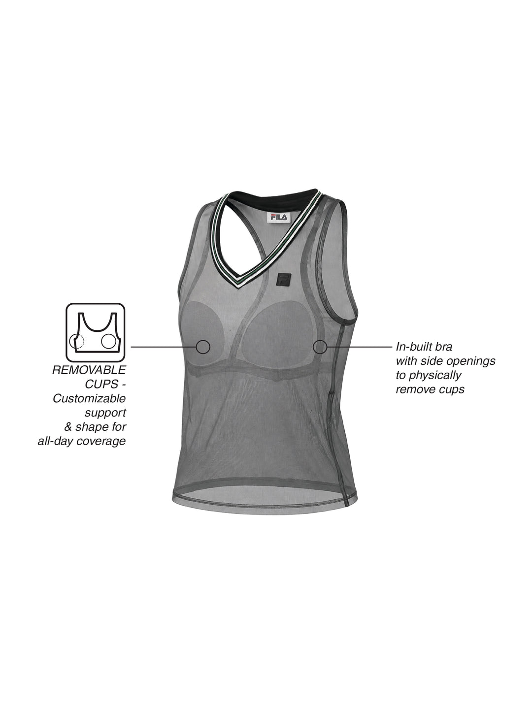 Fila Women Black Graf Tank Top