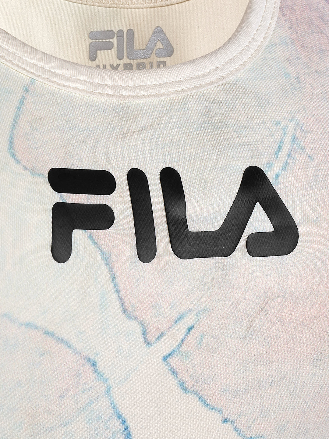 Fila Women Off White Lana Aop Sports Bra