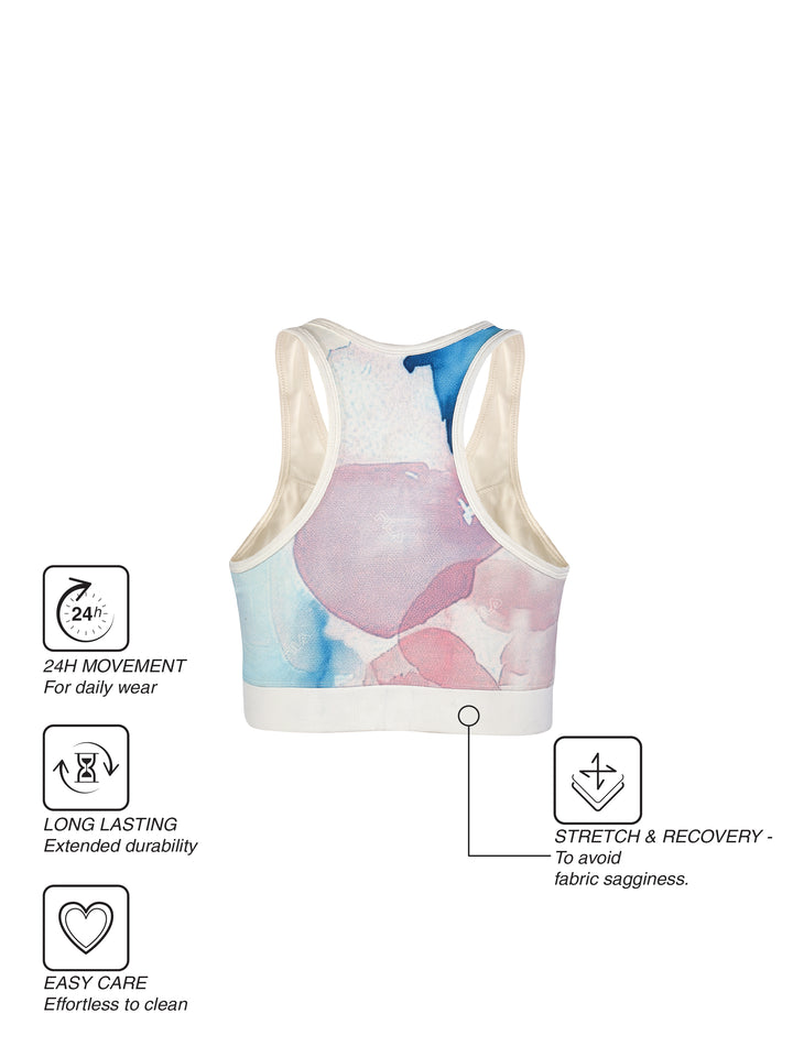 Fila Women Off White Lana Aop Sports Bra