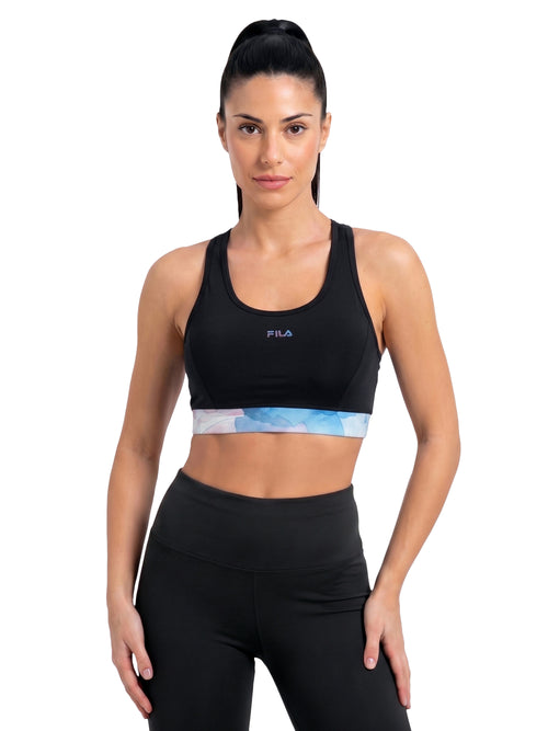 Fila Women Black Lana Solid Sports Bra