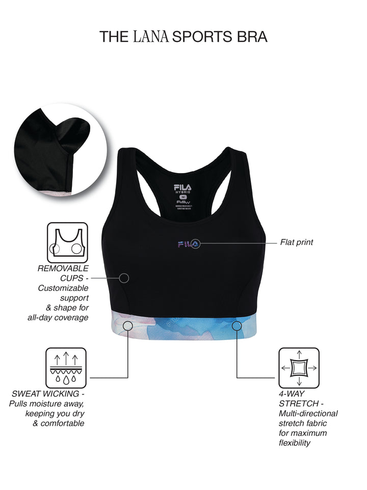 Fila Women Black Lana Solid Sports Bra