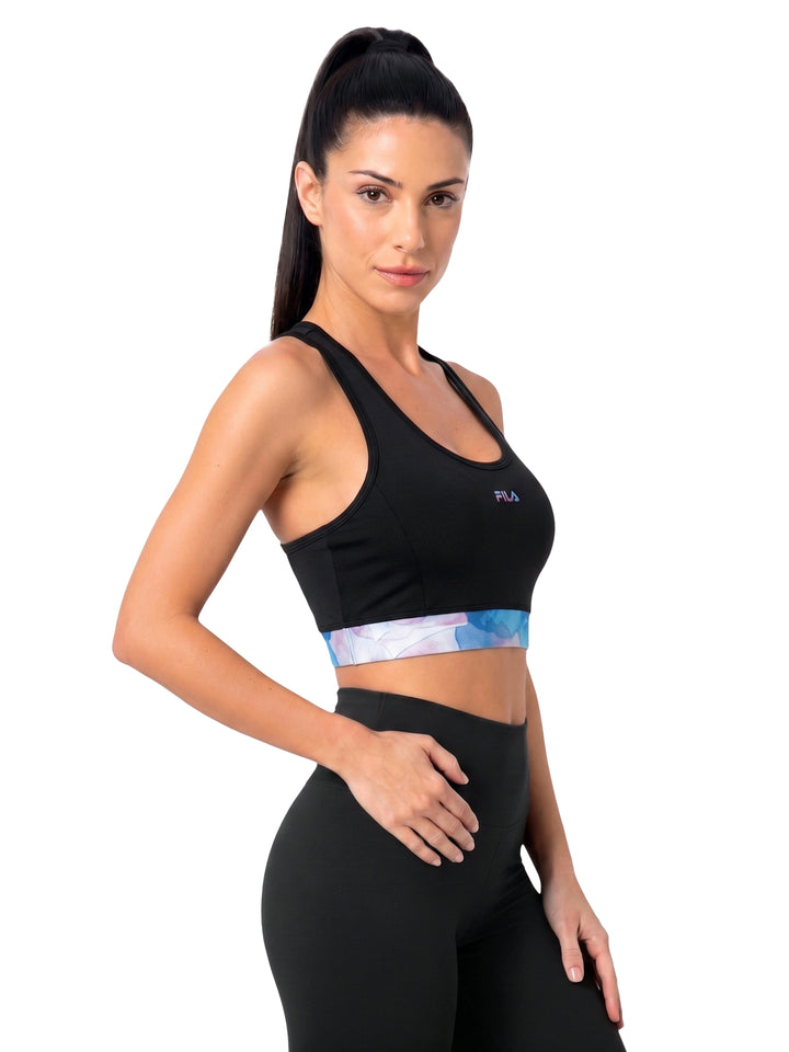 Fila Women Black Lana Solid Sports Bra