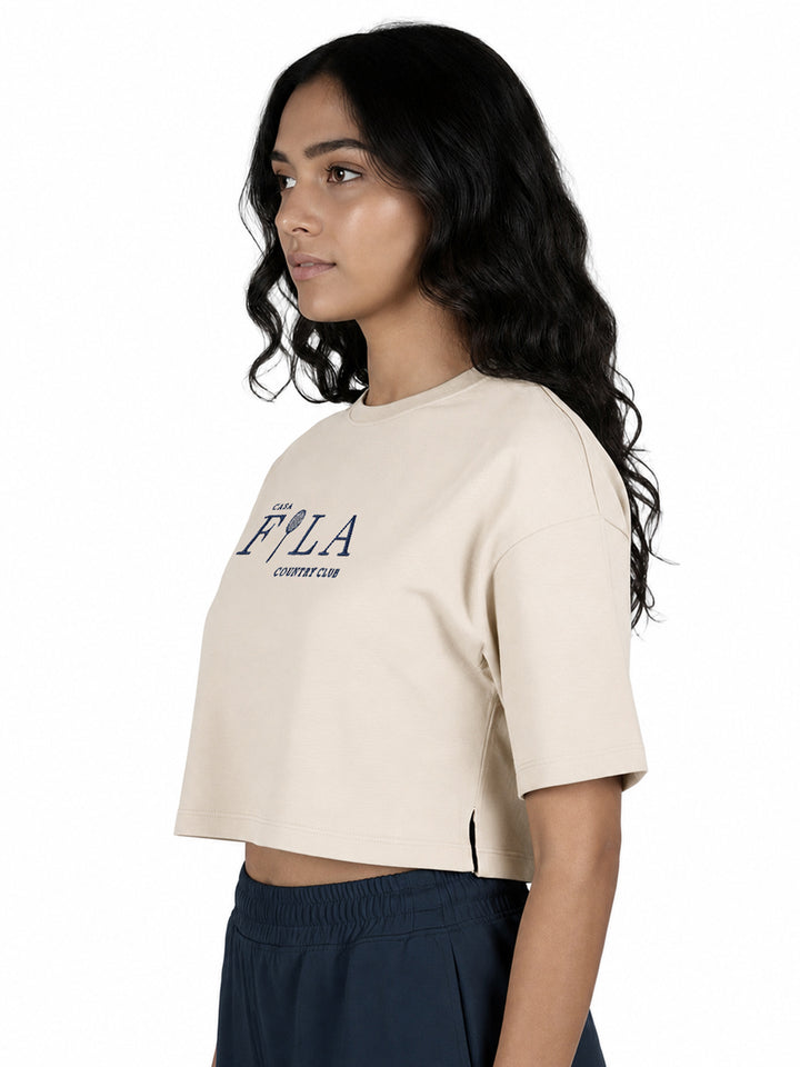 Fila Women Off White Seles Crop Top
