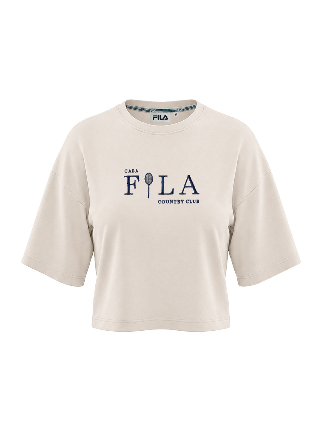 Fila Women Off White Seles Crop Top