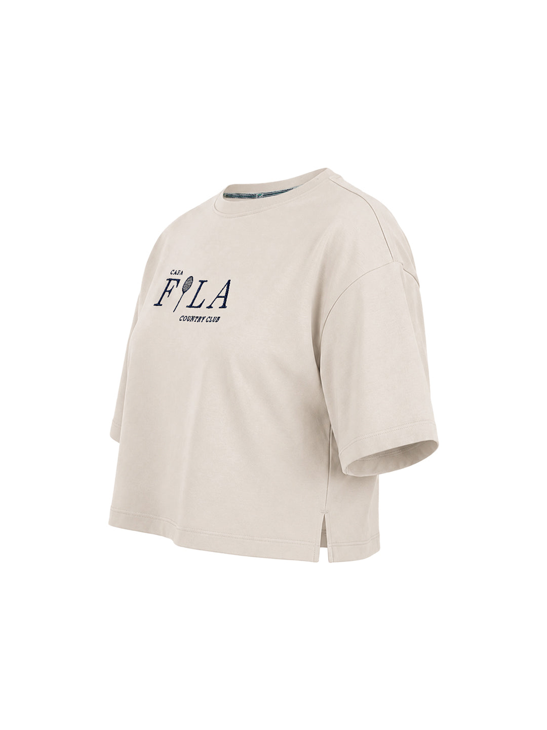 Fila Women Off White Seles Crop Top