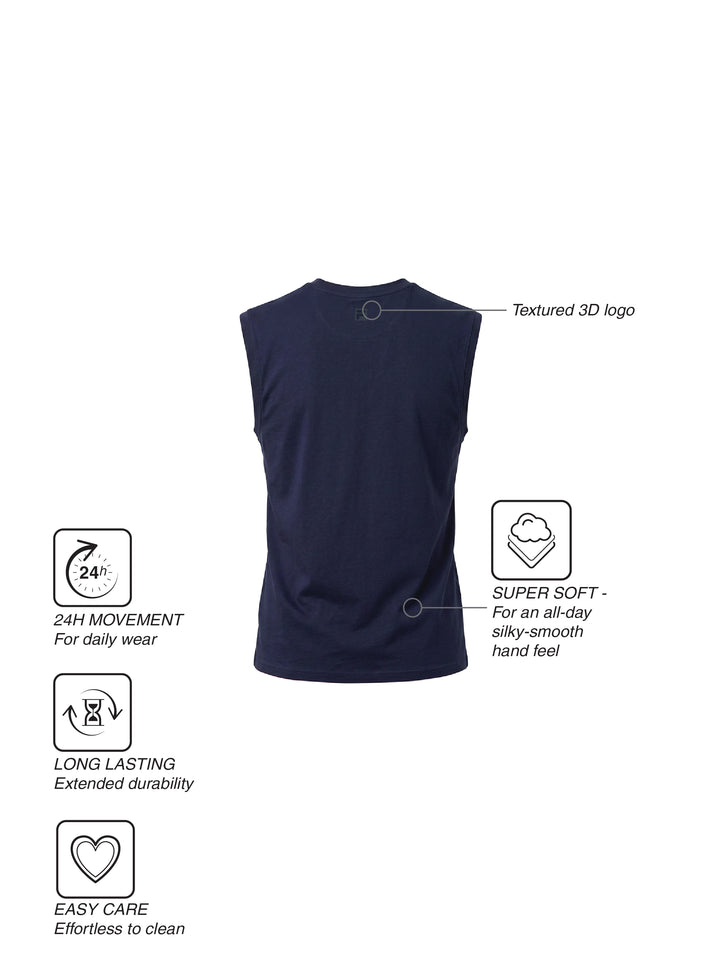 Fila Mens Navy Andres Sleeve Less Tank