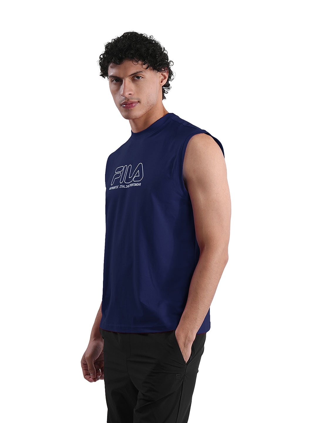 Fila Mens Navy Andres Sleeve Less Tank