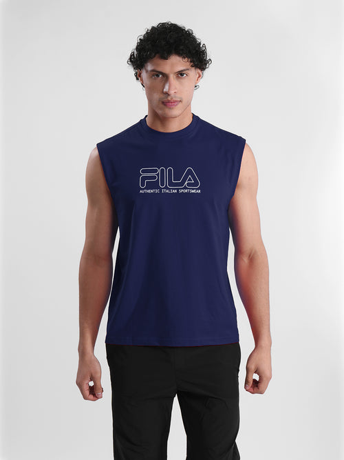 Fila Mens Navy Andres Sleeve Less Tank