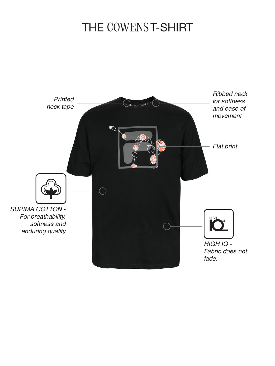 Fila Men Black Cowens T-Shirt