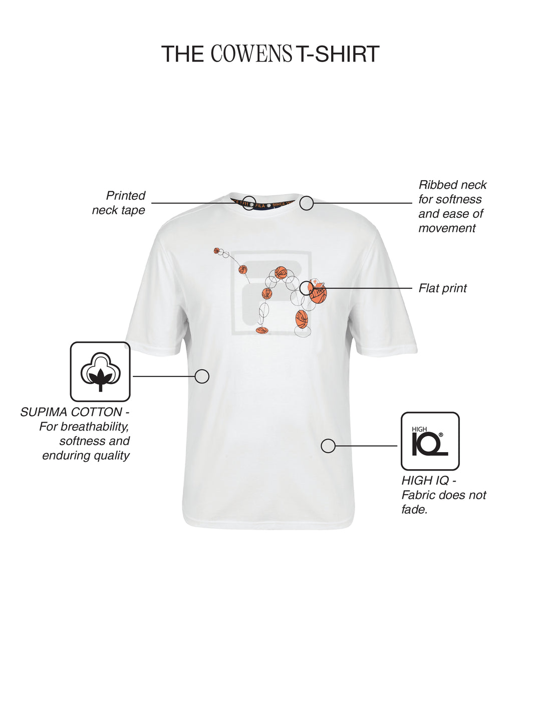 Fila Men White Cowens T-Shirt