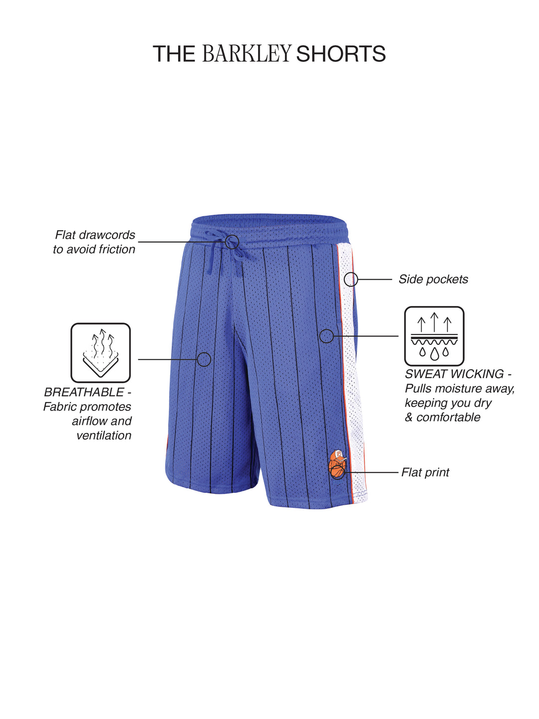 Fila Unisex Blue Barkley Shorts