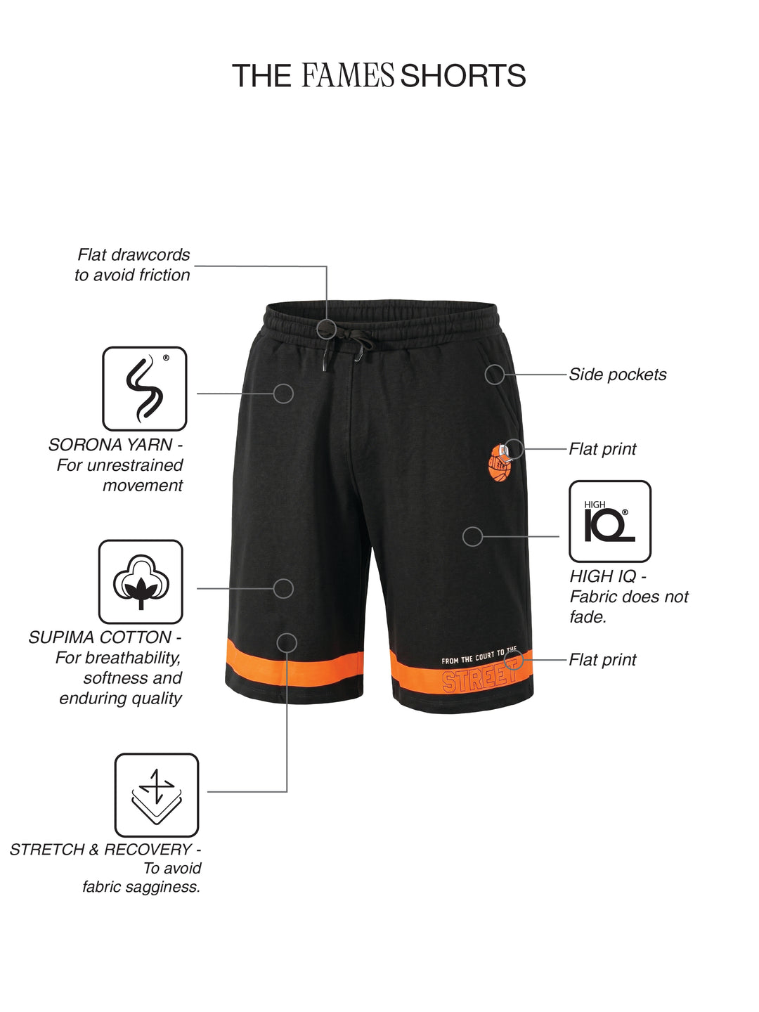 Fila Unisex Black Fames Shorts