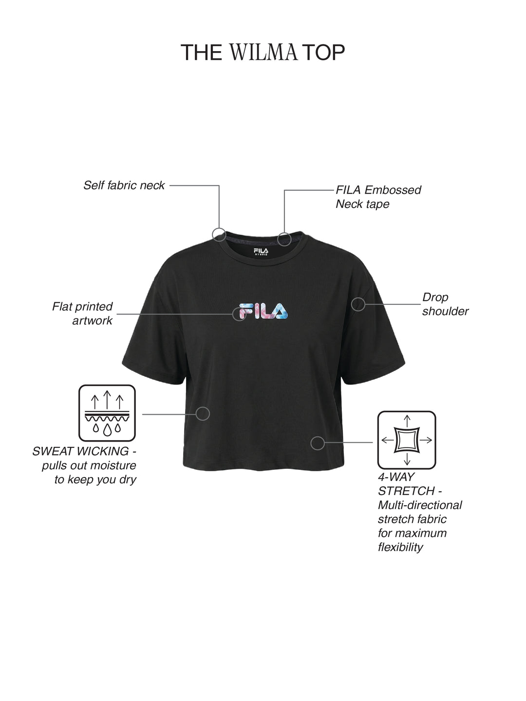 Fila Women Black Wilma T-Shirt