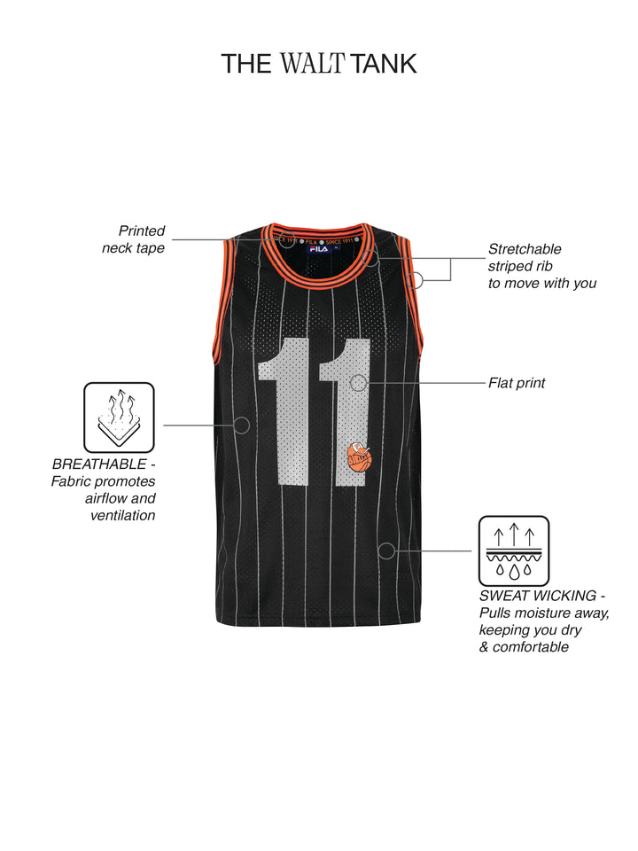 Fila Unisex Black Walt Sleeve Less Tank