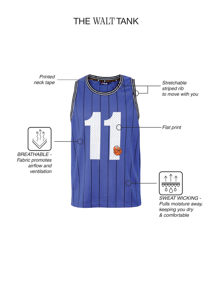 Fila Unisex Blue Walt Sleeve Less Tank