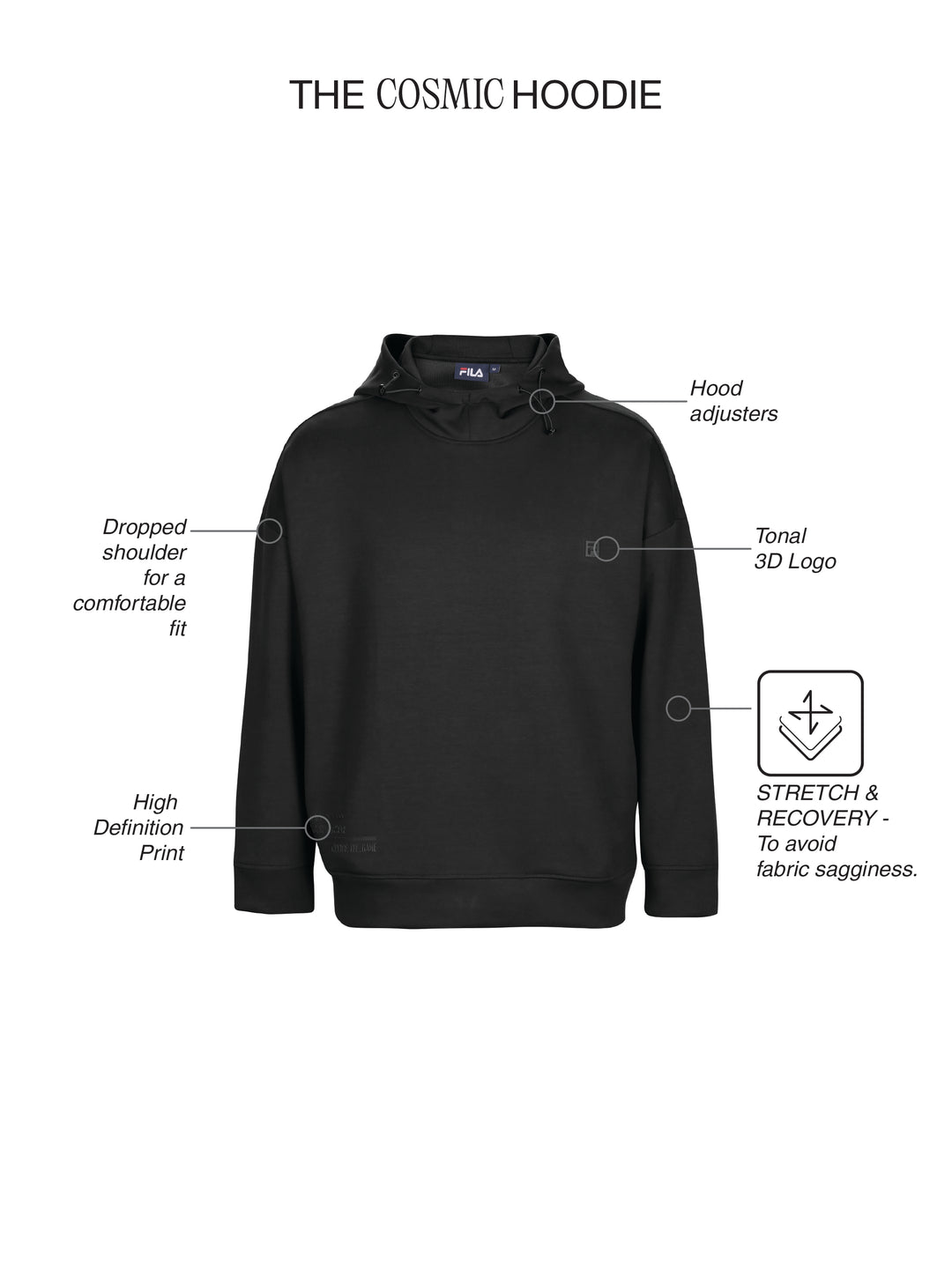 Fila Unisex Black Cosmic Sweatshirt