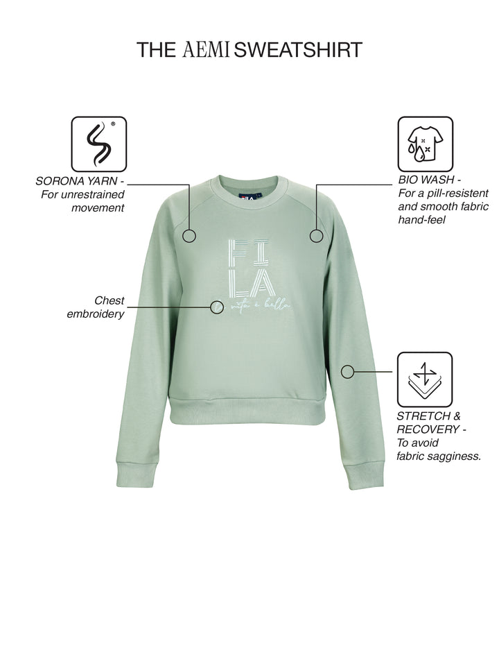 Fila Women Iceberg Green Aemi Sweatshirt