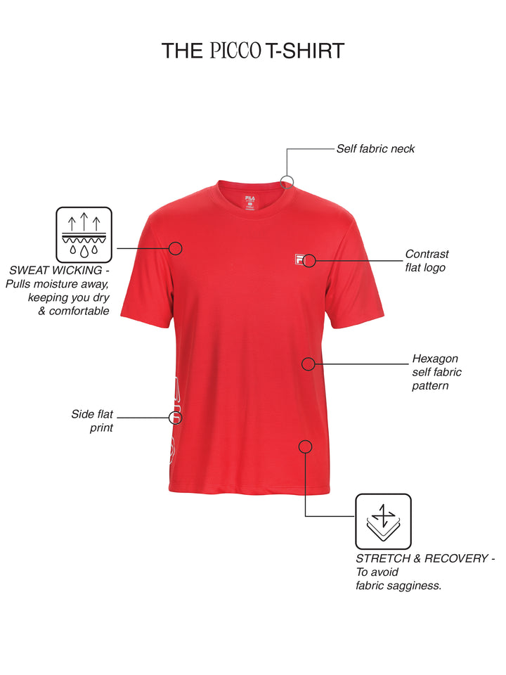 Fila Men Red Picco Tee Knitted Tee Shirt