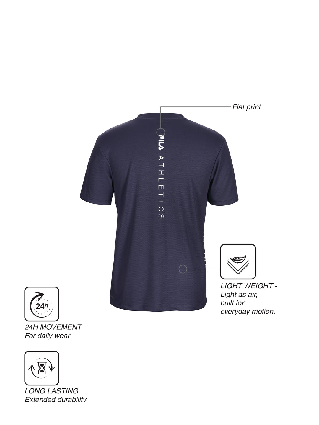 Fila Men Navy Picco Tee Knitted Tee Shirt