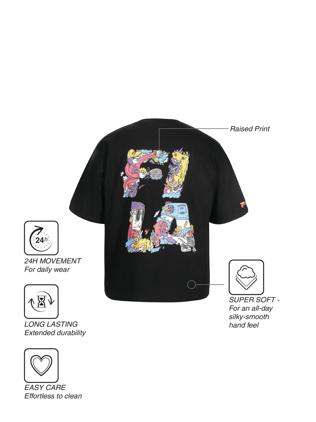 Fila Men Black Dinno Knitted Tee Shirt