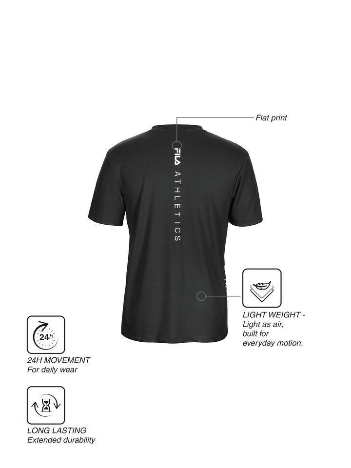 Fila Men Black Picco Tee Knitted Tee Shirt