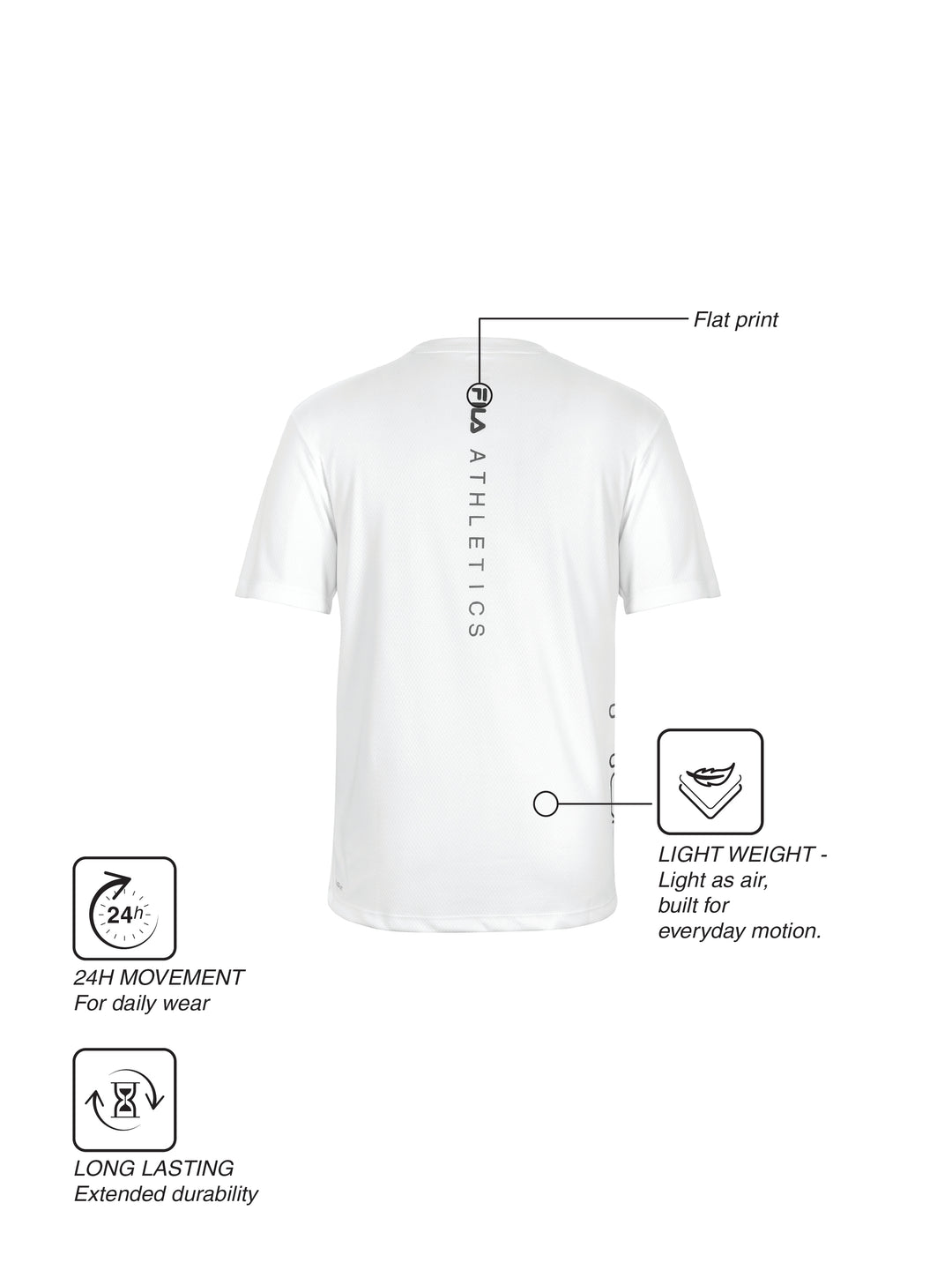 Fila Men White Picco Tee Knitted Tee Shirt
