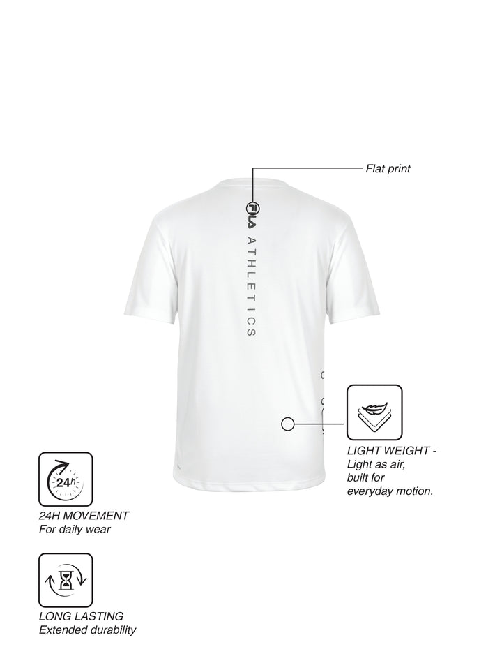 Fila Men White Picco Tee Knitted Tee Shirt