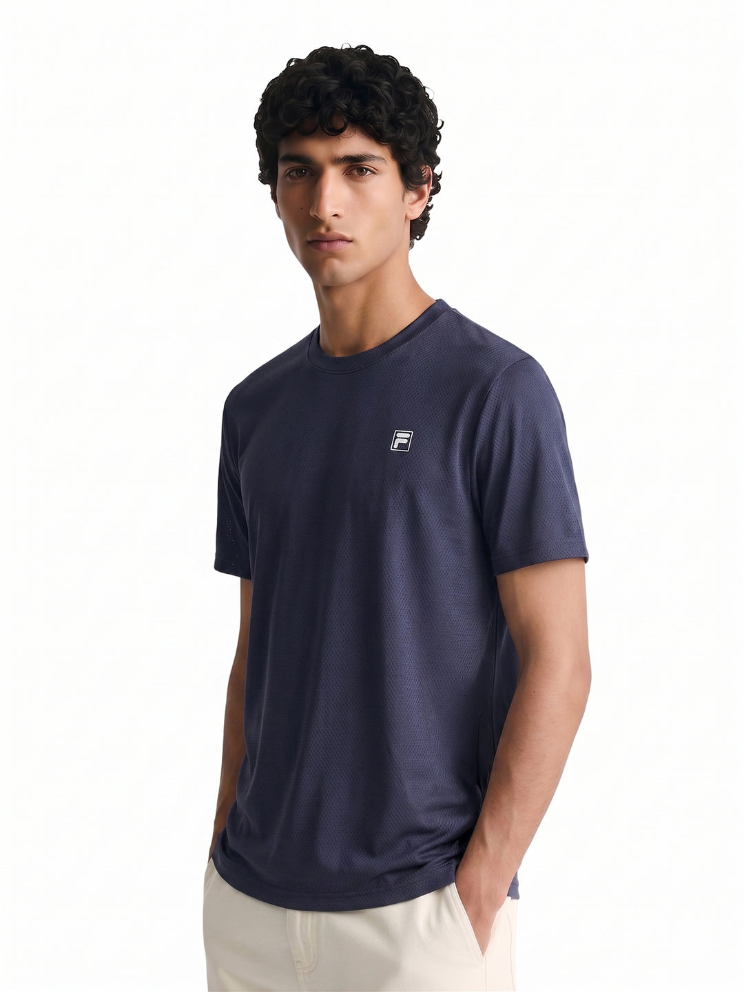 Fila Men Navy Picco Tee Knitted Tee Shirt