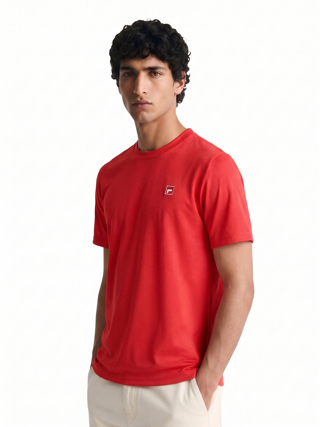 Fila Men Red Picco Tee Knitted Tee Shirt