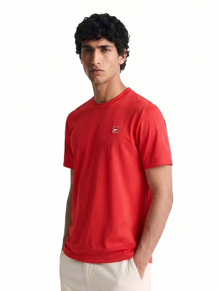 Fila Men Red Picco Tee Knitted Tee Shirt