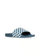 Checker Board Blue Men Slide On
