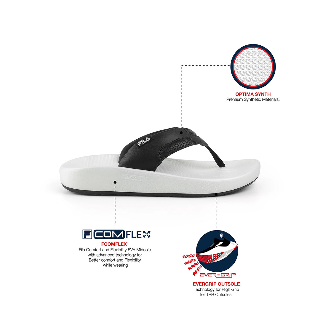 Fila Men Black-White Ario Dual Thong