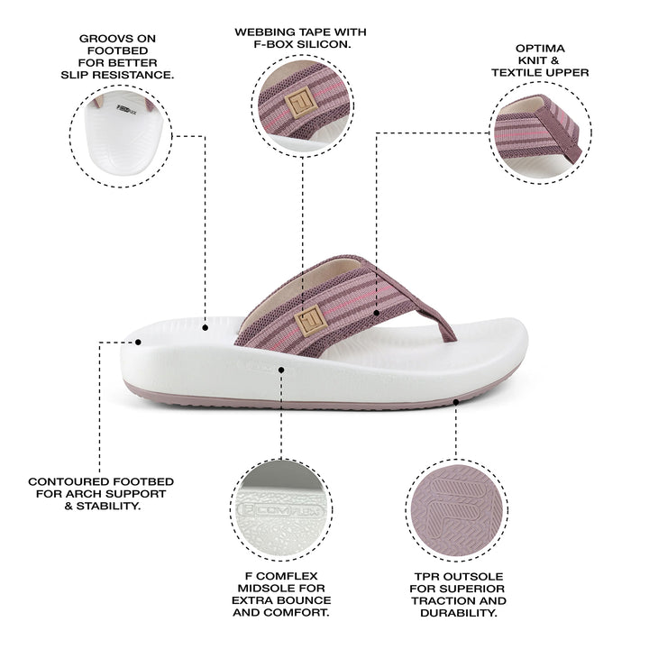 Fila Women Purple Ario Mel Thong