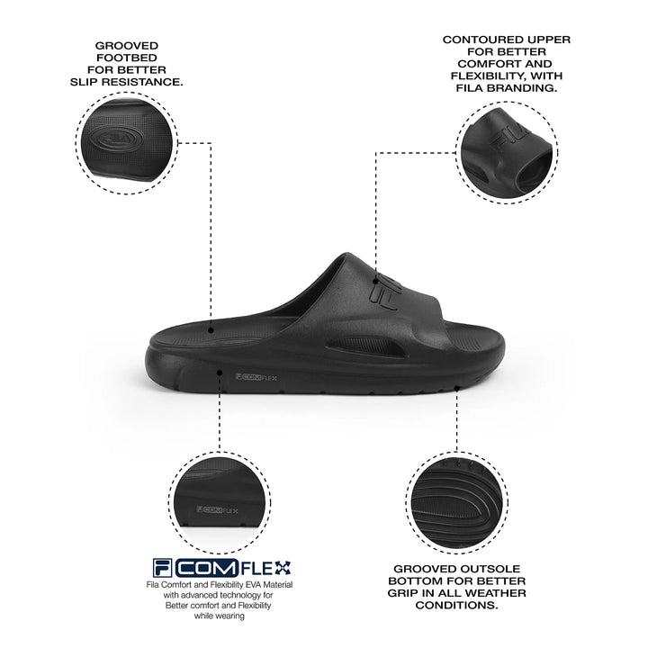 Fila Men Black Divine Slides