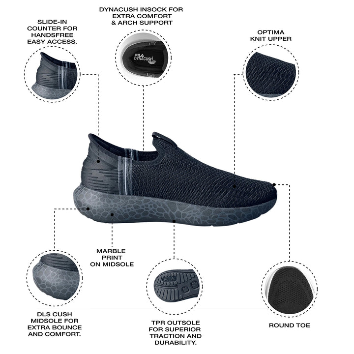 Fila Men Black Ease Marble Shoes