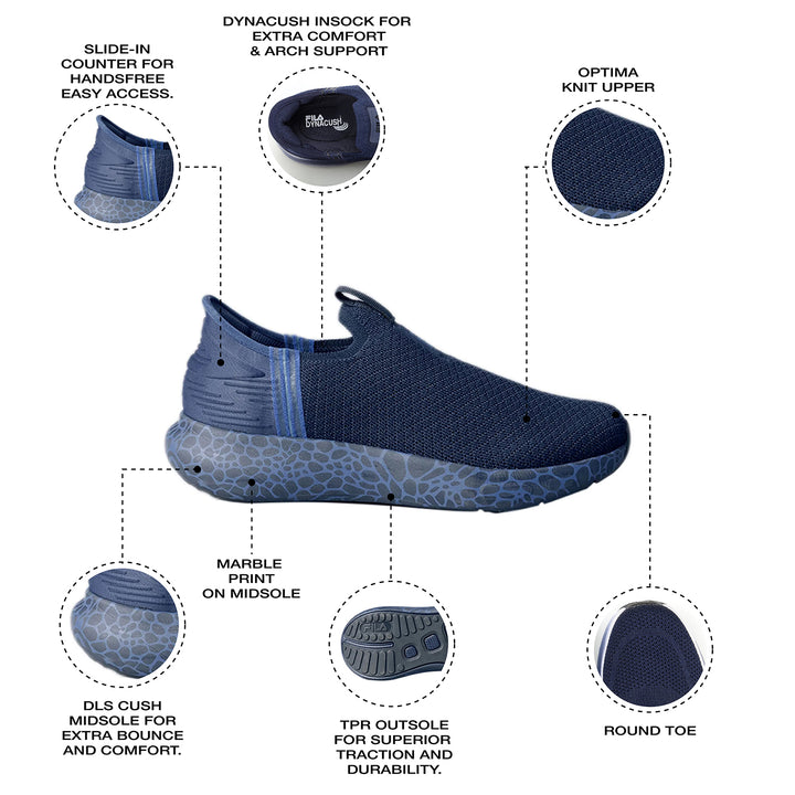 Fila Men Navy Ease Marble Shoes