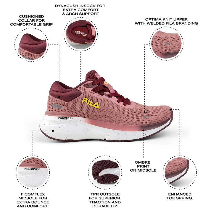 Fila Women Burgundy Ease Remo Shoes